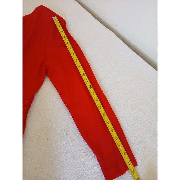 P.J. KLEIN Women's Dress Red Long Sleeve Round Neck 9/10 Office Career - Picture 14 of 16